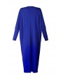 Lovely Casual O Neck Embroidered Design Blue Ankle Length Plus Size Dress