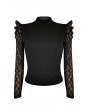 Lovely Chic Turtleneck Hollow-out Black Blouse