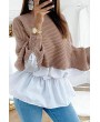 Lovely Work Patchwork Coffee Blouse