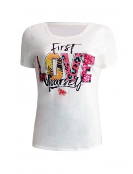 Lovely Casual O Neck Letter Printed Multicolor T-shirt