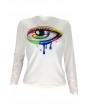 Lovely Casual Eye Printed White T-shirt