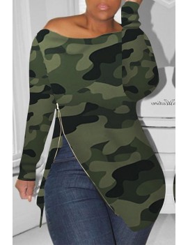Lovely Casual Printed Green T-shirt