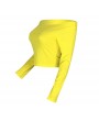Lovely Casual Dew Shoulder Yellow T-shirt