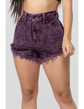 Lovely Sexy Tassel Design Purple Shorts