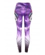 Lovely Halloween Skull Printed Purple Leggings