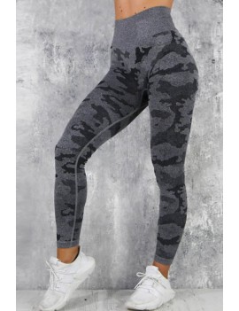 Lovely Sportswear Camouflage Printed Black Leggings
