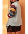 Lovely Casual Patchwork Grey Plus Size Coat