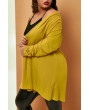 Lovely Trendy Loose Yellow Plus Size Coat