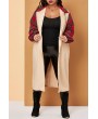 Lovely Casual Patchwork Apricot Plus Size Trench Coat