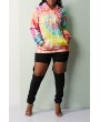 Lovely Casual Hooded Collar Tie-dye Yellow Hoodie(With Elastic)
