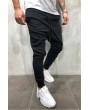 Lovely Casual Drawstring Patchwork Black Pants