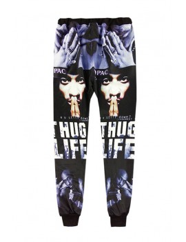 Lovely Casual Portrait Printed Blue Pants