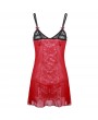 Women Sexy Shoulder Strap Bowknot Plus Size Babydoll Lingeries Sleepdress - Red 2xl