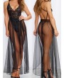 Women Sexy Halter Two Piece Of Babydoll Lingeries - Black 2xl