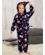 Santa Claus Printed Matching Family Christmas Pajama Sets - Purplish Blue Kid 13t