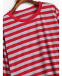 Christmas Striped Print Family Pajamas Set - Red Kid 5t