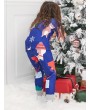Christmas Cartoon Animal Print Family Pajama Sets - Blue Mom S
