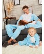 Elephant Animal Onesie Matching Family Christmas Pajama - Blue Mom Xl