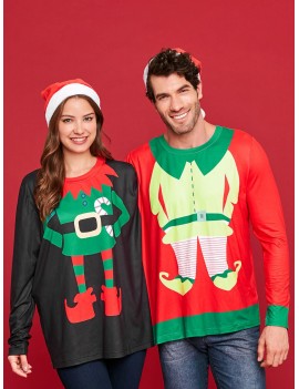 Two Person Pullover Christmas Santa Sweatshirt Pajamas -  M
