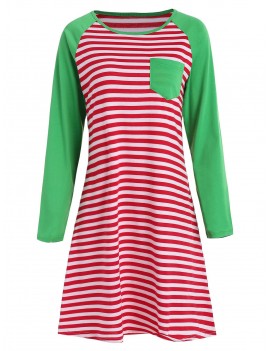 Mother and Daughter Matching Stripe Sleeping Dress -  Kid 5t
