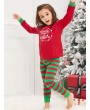 Christmas Striped Letter Printed Matching Family Pajama Sets - Red Kid 7t