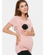 Short Sleeve Maternity Sleep Top - Light Pink S