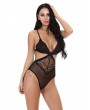 Backless See Through Lingerie Babydoll - Black S