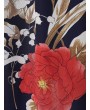 Plus Size Floral Print Overlay Maxi Dress - Midnight Blue 5x