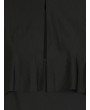Plus Size Halloween Nun Costume Slit Dress - Black L