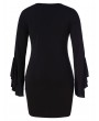 Plus Size Scoop Neck Flounce Dress - Black 3x