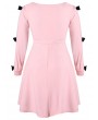Plus Size Sweetheart Neck A Line Dress - Pink 1x