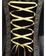 Plus Size Bell Sleeve Lacing Velvet Maxi Gothic Dress - Black L