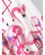Plus Size Flamingo Print Spaghetti Strap Mini Dress - White 3x