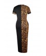 Lovely Casual Leopard Printed Patchwork Ankle Length Dress