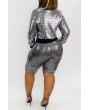 Lovely Chic Patchwork Silver Grey Two-piece Shorts Set