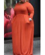 Lovely Casual Loose Jacinth Floor Length Plus Size Dress