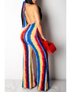 Lovely Sexy Backless Multicolor One-piece Jumpsuit