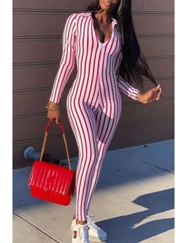Lovely Trendy Striped Pink One-piece Jumpsuit