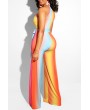 Lovely Casual Color-lump Multicolor Knitting One-piece Jumpsuit