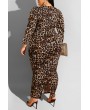 Lovely Casual Leopard Printed Plus Size Two-piece Skirt Set